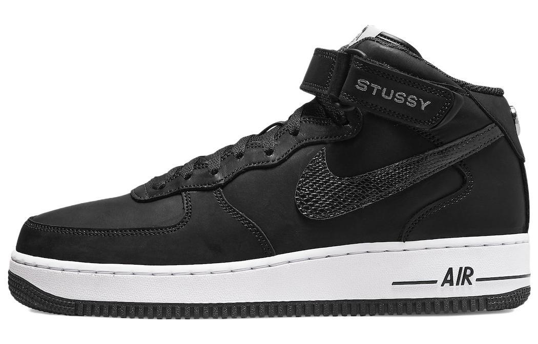 

Кеды унисекс Nike Stussy x Nike Air Force 1 '07 mid sp черные 38 EU, Черный, Stussy x Nike Air Force 1 '07 mid sp