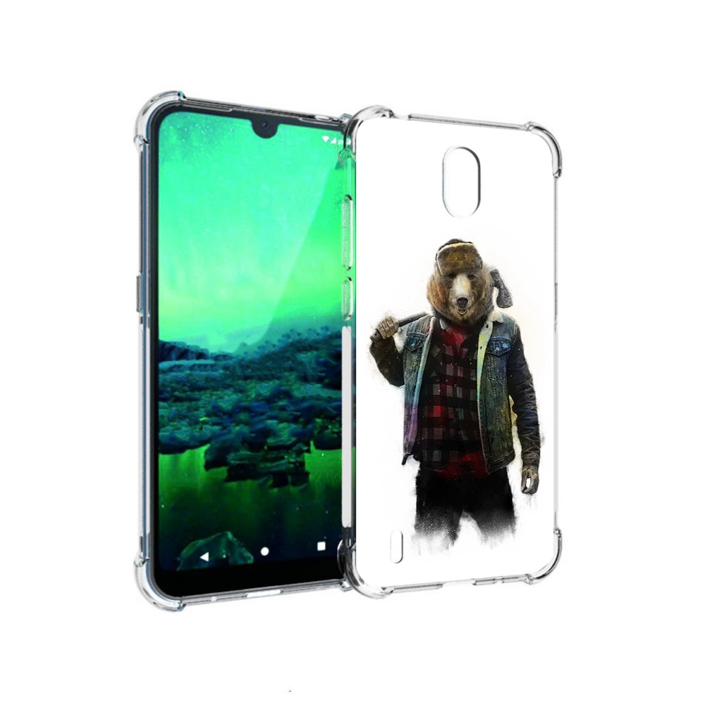 

Чехол MyPads Tocco для Nokia 1.3 медведь с топором (PT227048.104.469), Прозрачный, Tocco