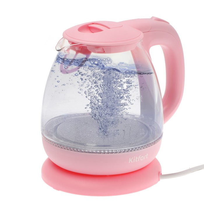 Чайник электрический Kitfort KT-653-2 1 л розовый аппарат для приготовления коллагеновых масок kitfort кт 3127 1 бело розовый
