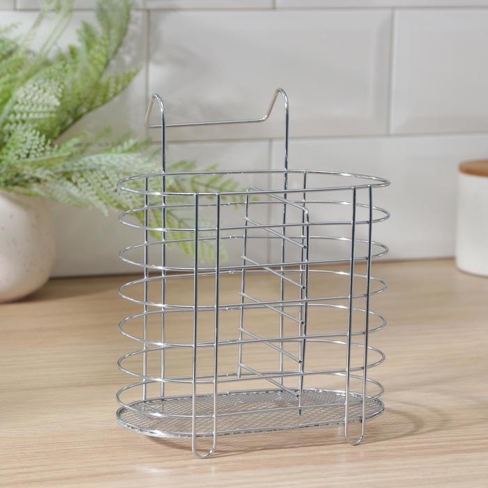 

Сушилка для столовых приборов подвесная Доляна, d=1,5 см, 16,5x15,5x12 см, цвет хром