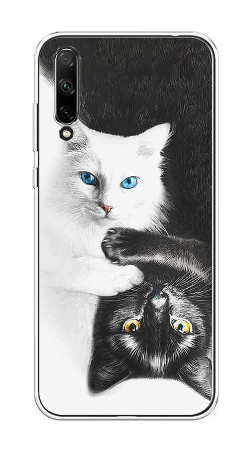

Чехол на Honor 30i "Коты Инь-Янь", Черный;белый;голубой, 6104050-1