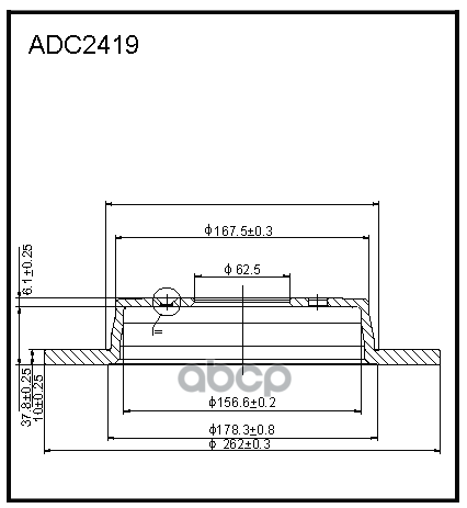 

Диск Тормозной Задний Hyundai Solaris 2010->/Kia Rio Iii /D=262mm Allied Nippon Adc 2419 A