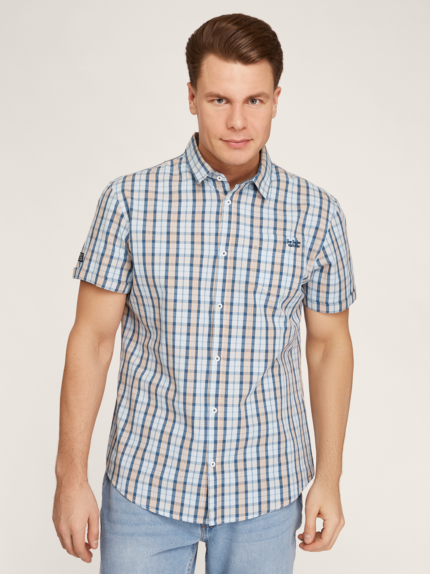 

Рубашка мужская oodji 3L410151M бежевая M, Бежевый, 3L410151M