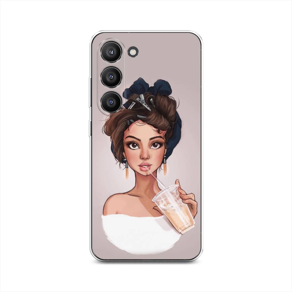

Чехол на Samsung Galaxy S23 5G "Девушка с фраппе", Серый, 2107350-6