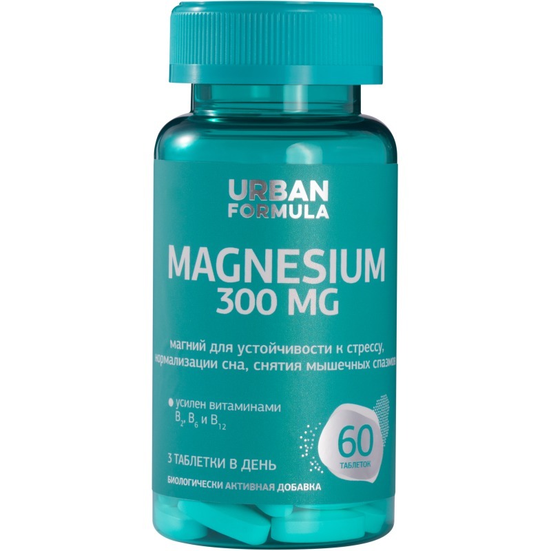 

Магний Цитрат + нейровитамины Urban Formula 300 mg таблетки 60 шт.