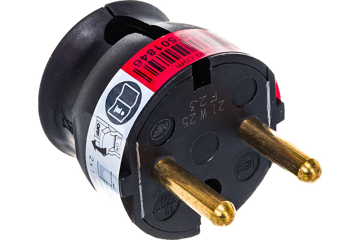 

Вилка Legrand 2К 16А черная 50184, Черный