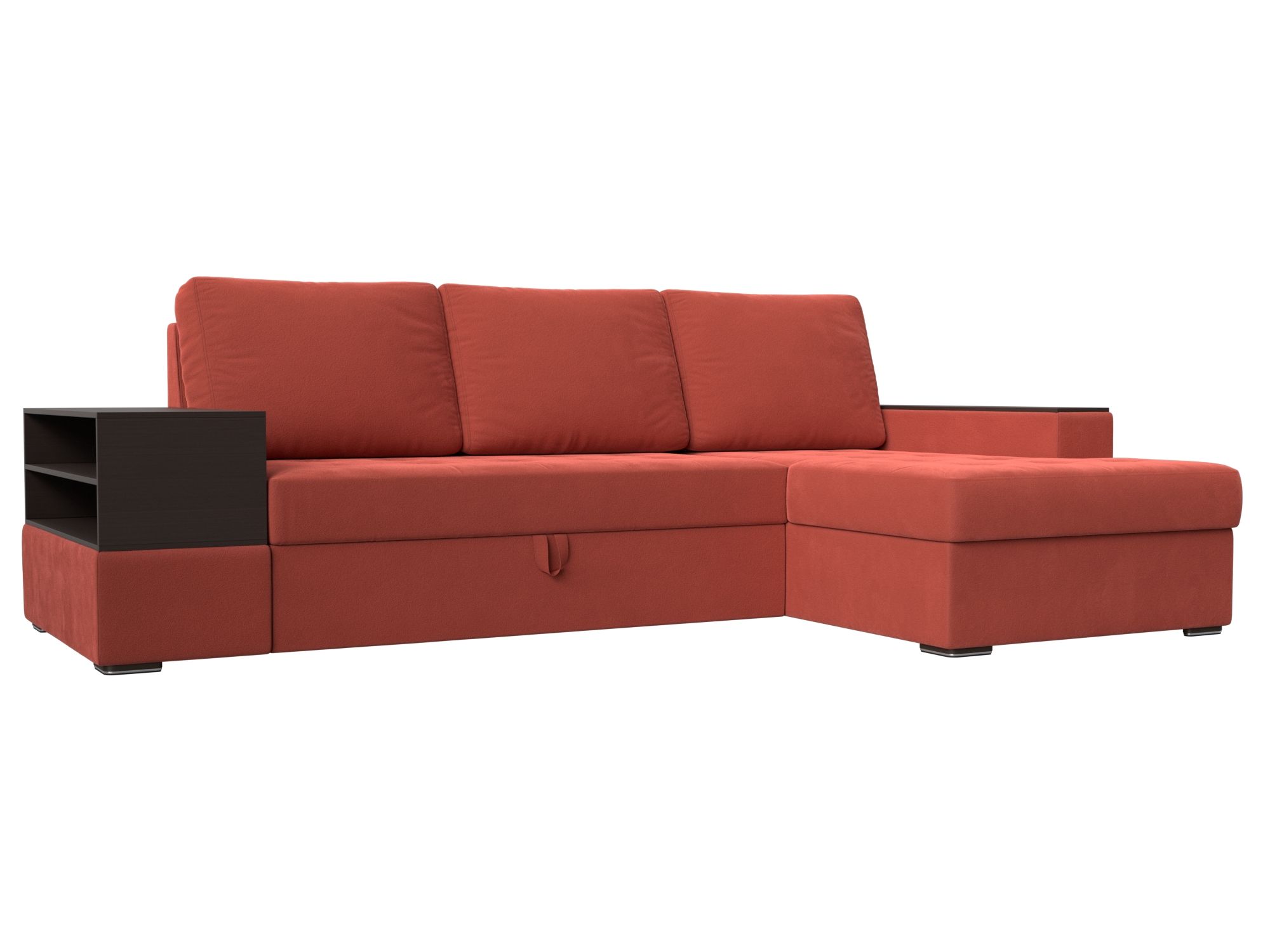 

Угловой диван Орландо правый микровельвет коралловый, Угловой диван Орландо угол правый