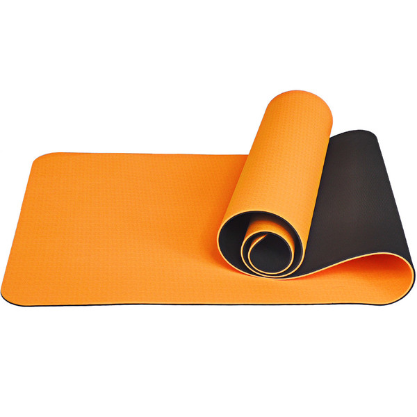 Коврик для йоги Спортекс E33581 оранжево/черный 183 см, 6 мм
