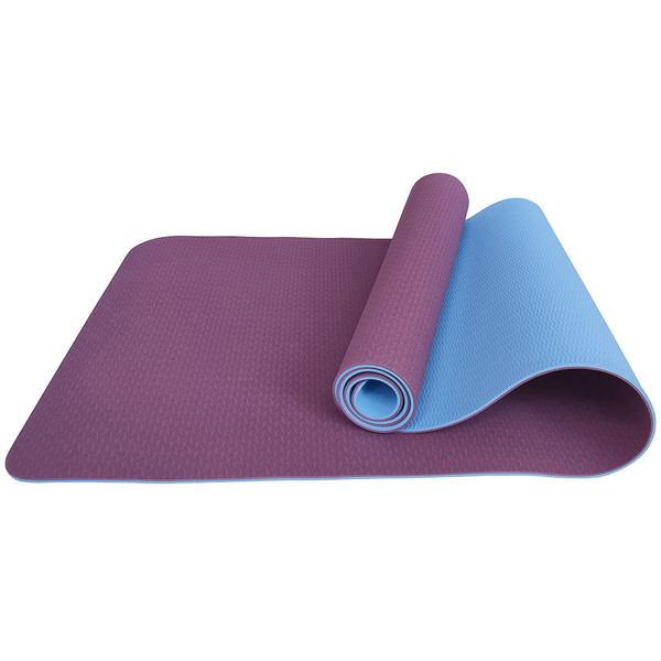 Коврик для йоги Спортекс E33589 фиолетово/голубой 183 см, 6 мм