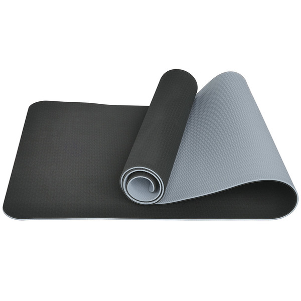 Коврик для йоги Спортекс E33590 черно/серый 183 см, 6 мм
