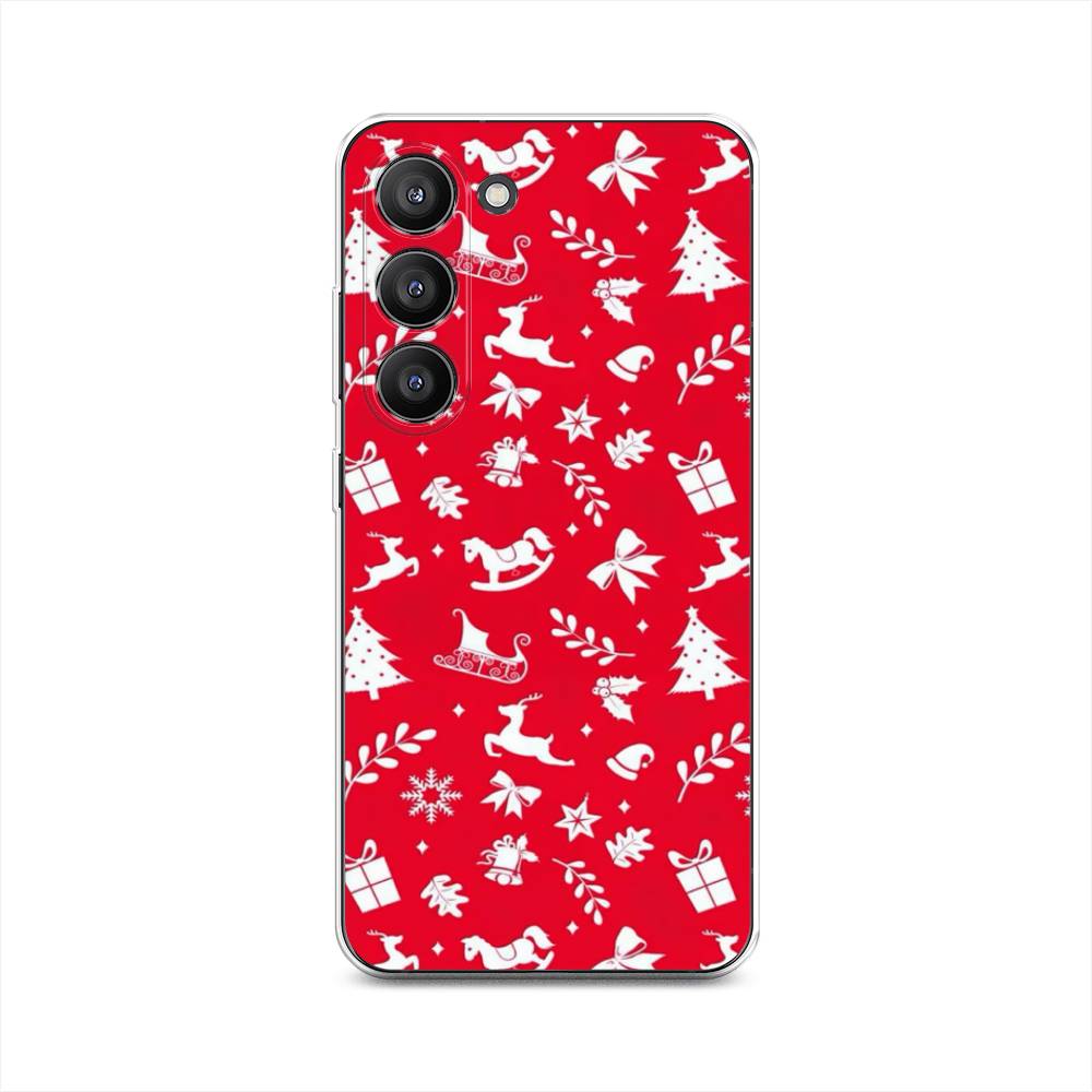 

Чехол на Samsung Galaxy S23 5G "Красный новогодний фон", 2107350-5