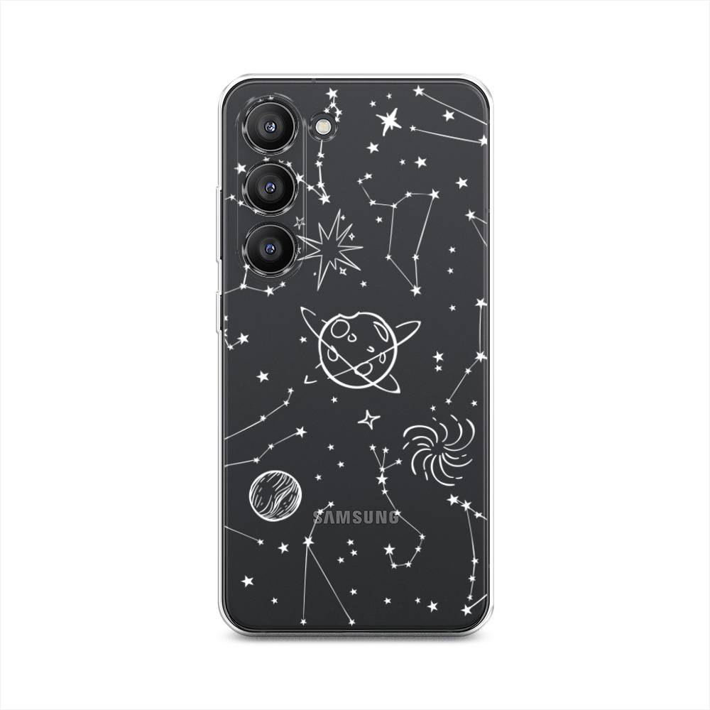 

Чехол на Samsung Galaxy S23 5G "Планеты в космосе", Белый, 2107350-2
