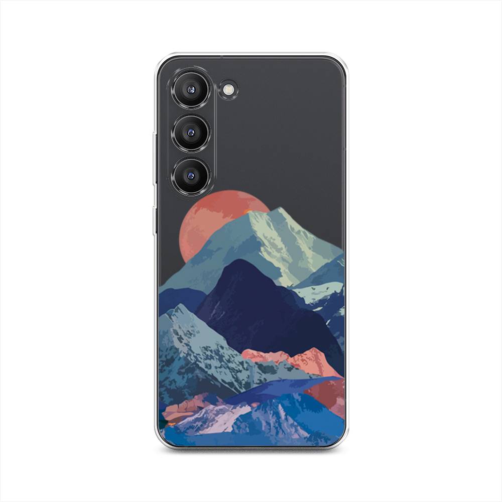 

Чехол на Samsung Galaxy S23 5G "Закат в снежных горах", Красный;серый;голубой, 2107350-2