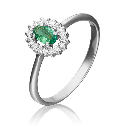 

Кольцо из золота с изумрудом/бриллиантом р. 16,5 PLATINA jewelry 01-1509-00-106-1120-30, 01-1509-00-106-1120-30