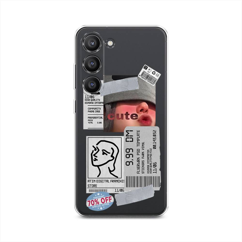 

Чехол на Samsung Galaxy S23 5G "Cute girl collage", Розовый;серый;голубой, 2107350-6