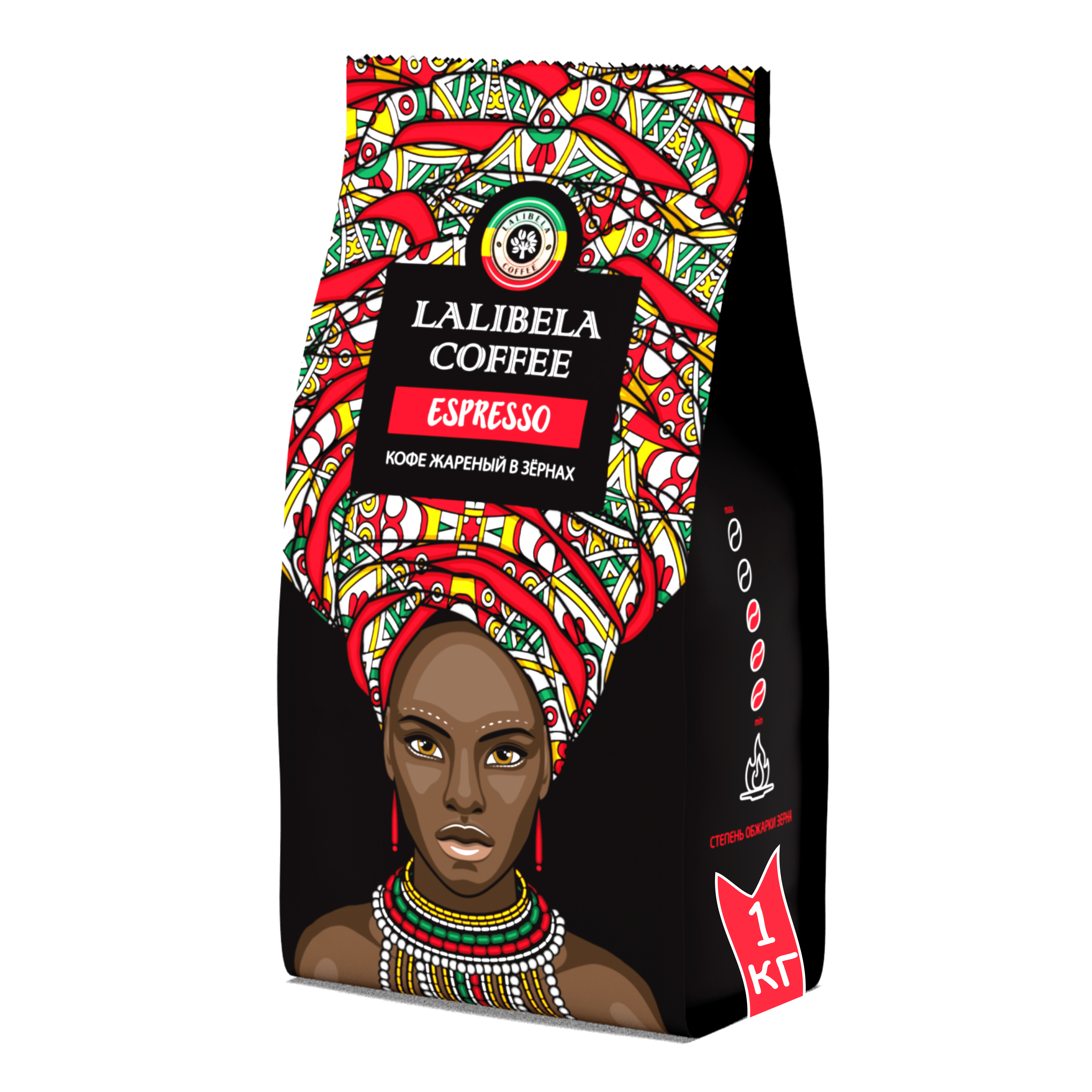 Кофе жареный LALIBELA COFFEE Espresso в зёрнах, 1 кг