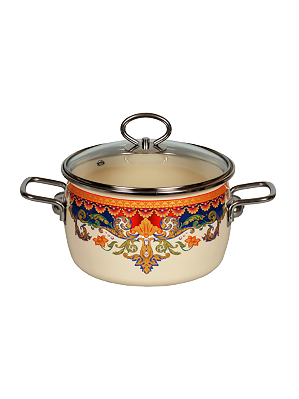

Кастрюля эмалированная Vitross Ornamento, с крышкой, 5,5 л, Бежевый