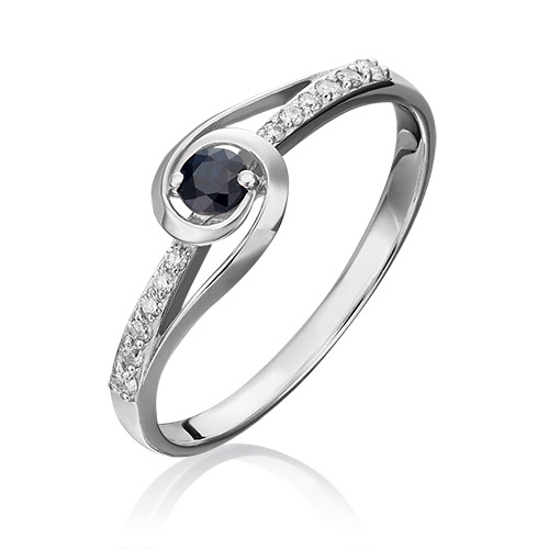 

Кольцо из золота р. 18 PLATINA jewelry 01-1524-00-105-1120-30, сапфир\бриллиант, 01-1524-00-105-1120-30
