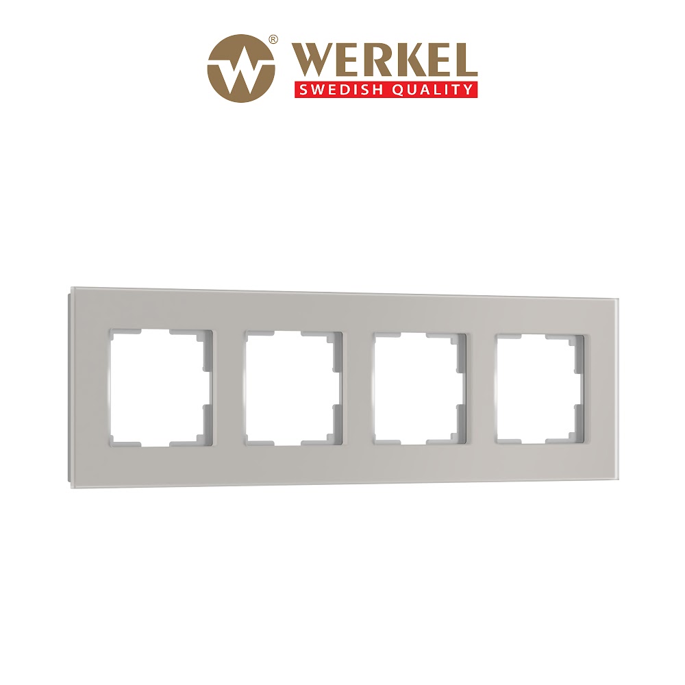 

Рамка для розетки и выключателя на 4 поста Werkel Senso W0043117 soft-touch дымчатый, Серый, Senso
