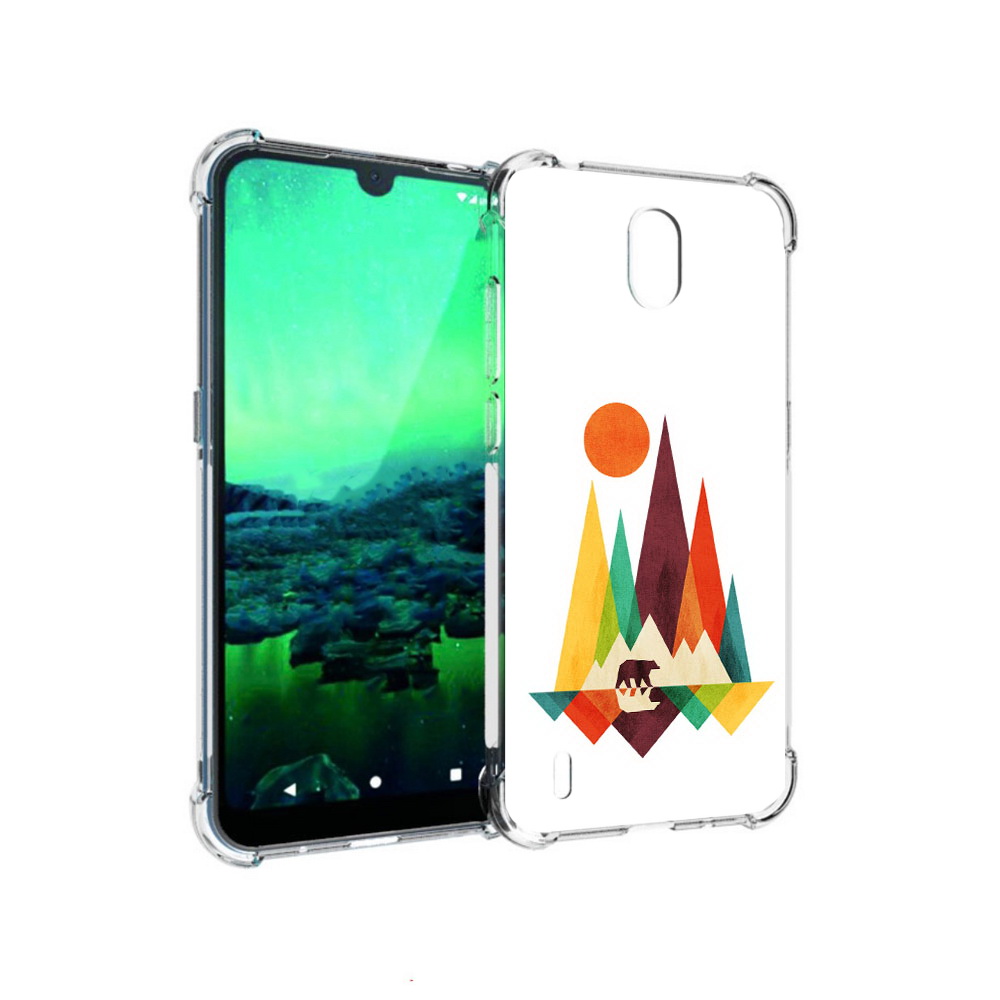 

Чехол MyPads Tocco для Nokia 1.3 нарисованные горы с медведем (PT227048.104.506), Прозрачный, Tocco