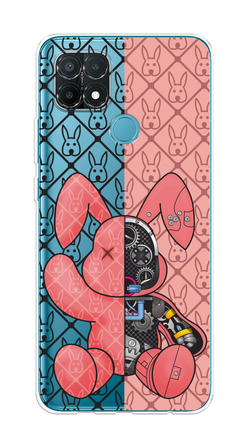 

Чехол на Oppo A15/A15s "Киборг-заяц розовый", Розовый;прозрачный;черный, 254750-1