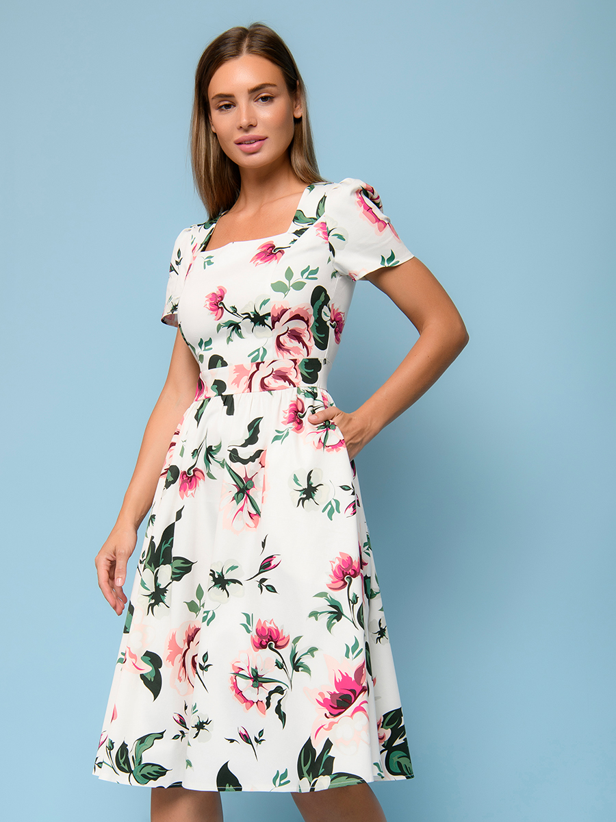 фото Платье женское 1001dress dm00357wp белое 44 ru