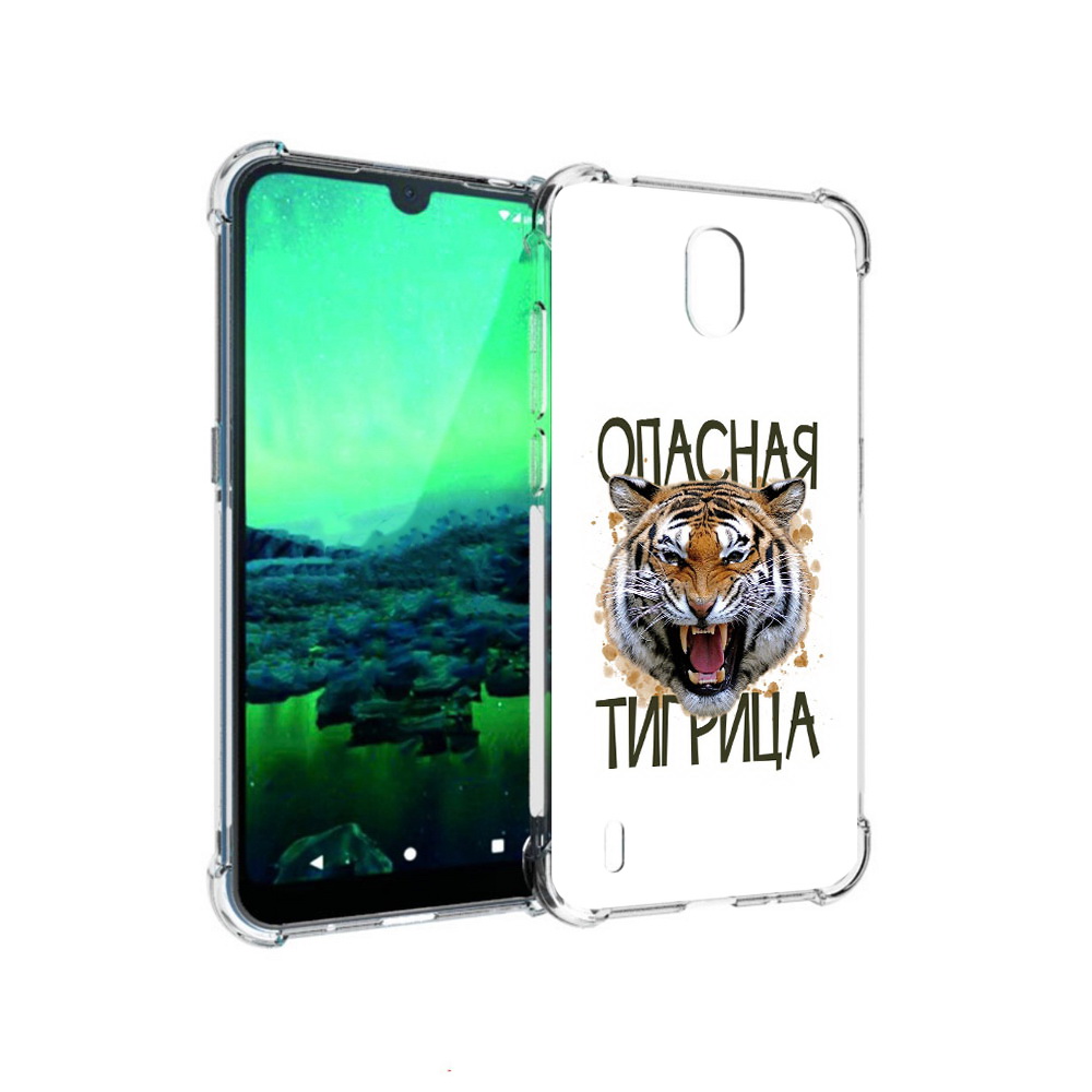 

Чехол MyPads Tocco для Nokia 1.3 опасная тигрица (PT227048.104.527), Прозрачный, Tocco