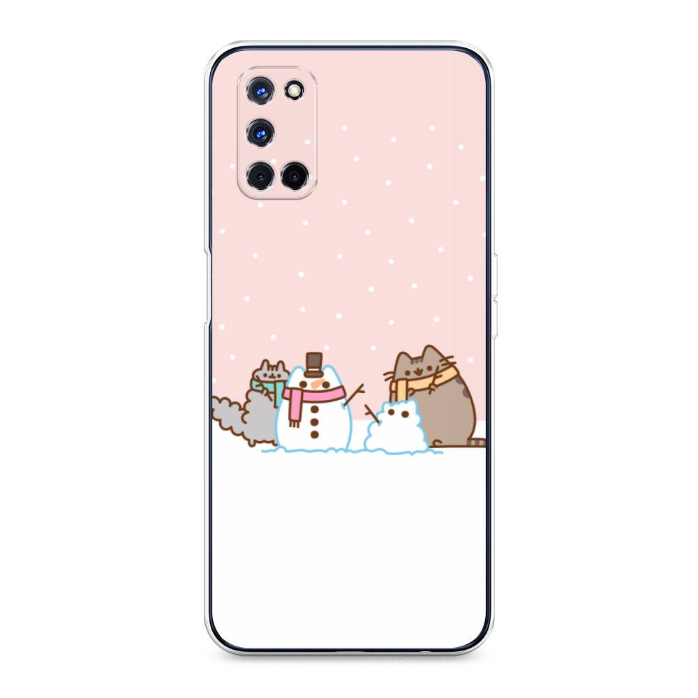 

Чехол для Oppo A52/A72 "Котики в снегу", Розовый;белый;серый, 253150-5