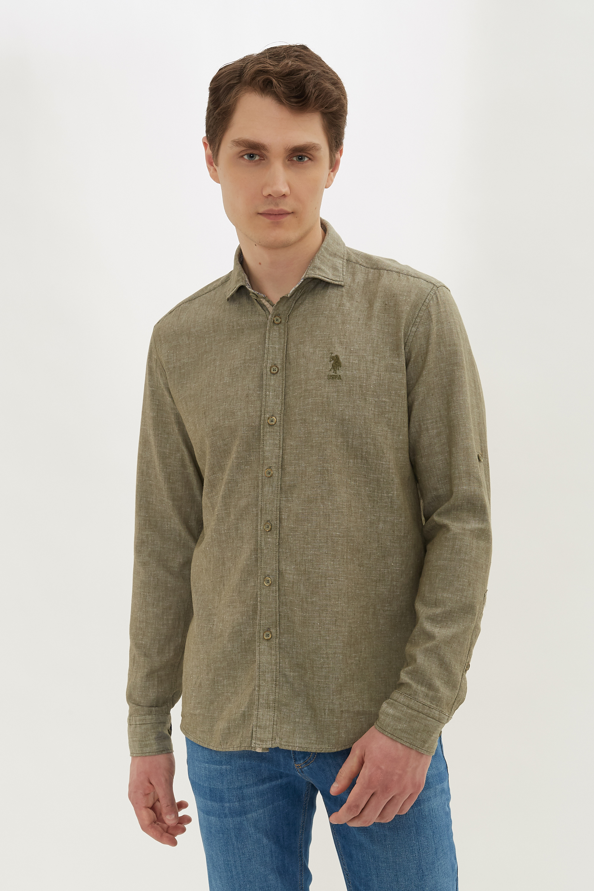 

Рубашка мужская U.S. POLO Assn. G081SZ0040CLOVER хаки M, G081SZ0040CLOVER