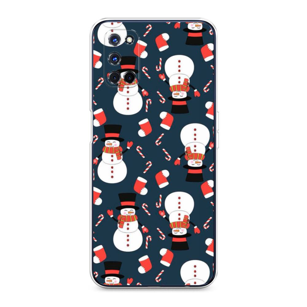 

Чехол для Oppo A52/A72 "Синие снеговики", Синий;белый;красный, 253150-5