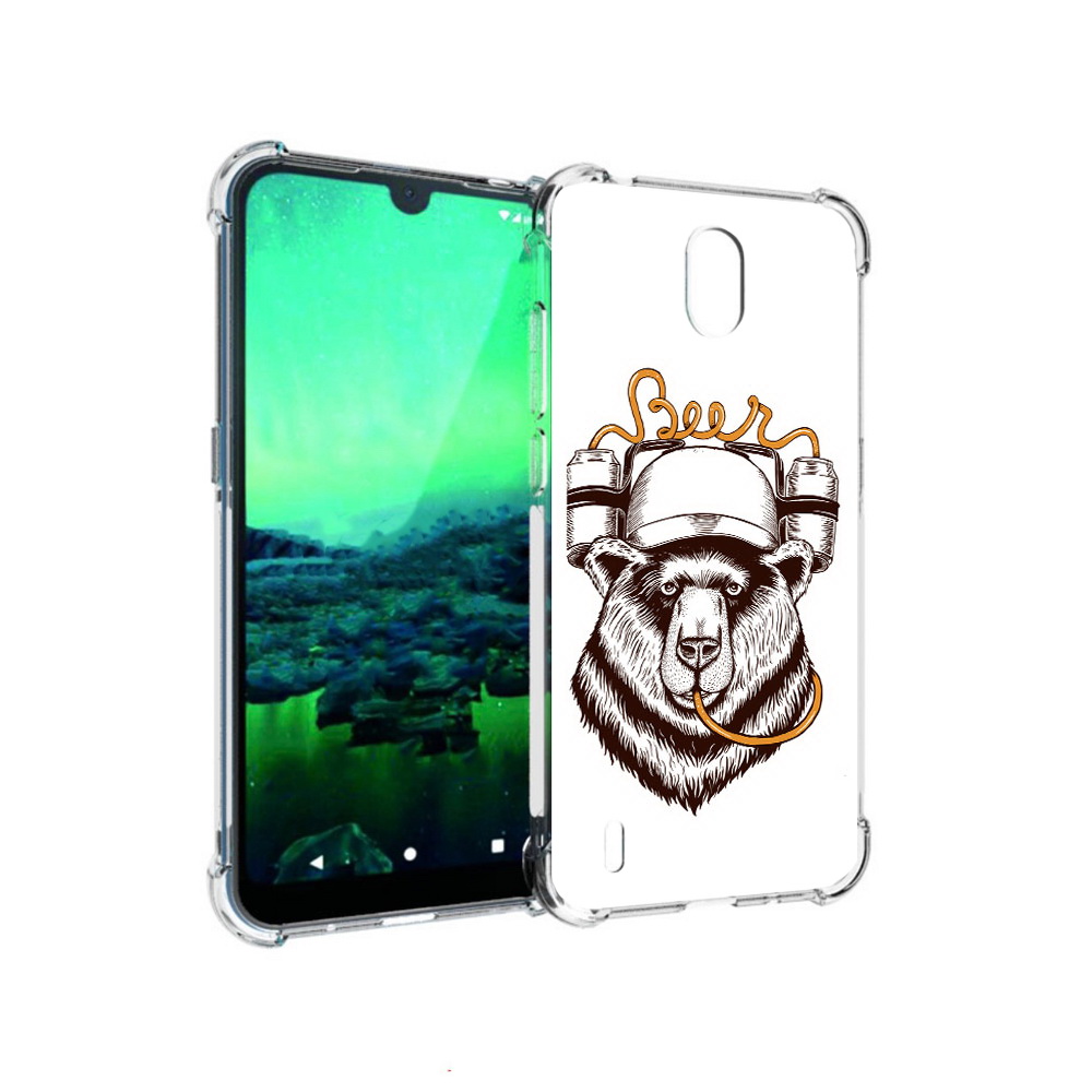 

Чехол MyPads Tocco для Nokia 1.3 пивной медведь (PT227048.104.538), Прозрачный, Tocco