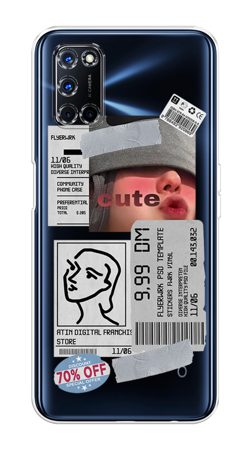 

Чехол на Oppo A52/A72 "Cute girl collage", Розовый;серый;голубой, 253150-6