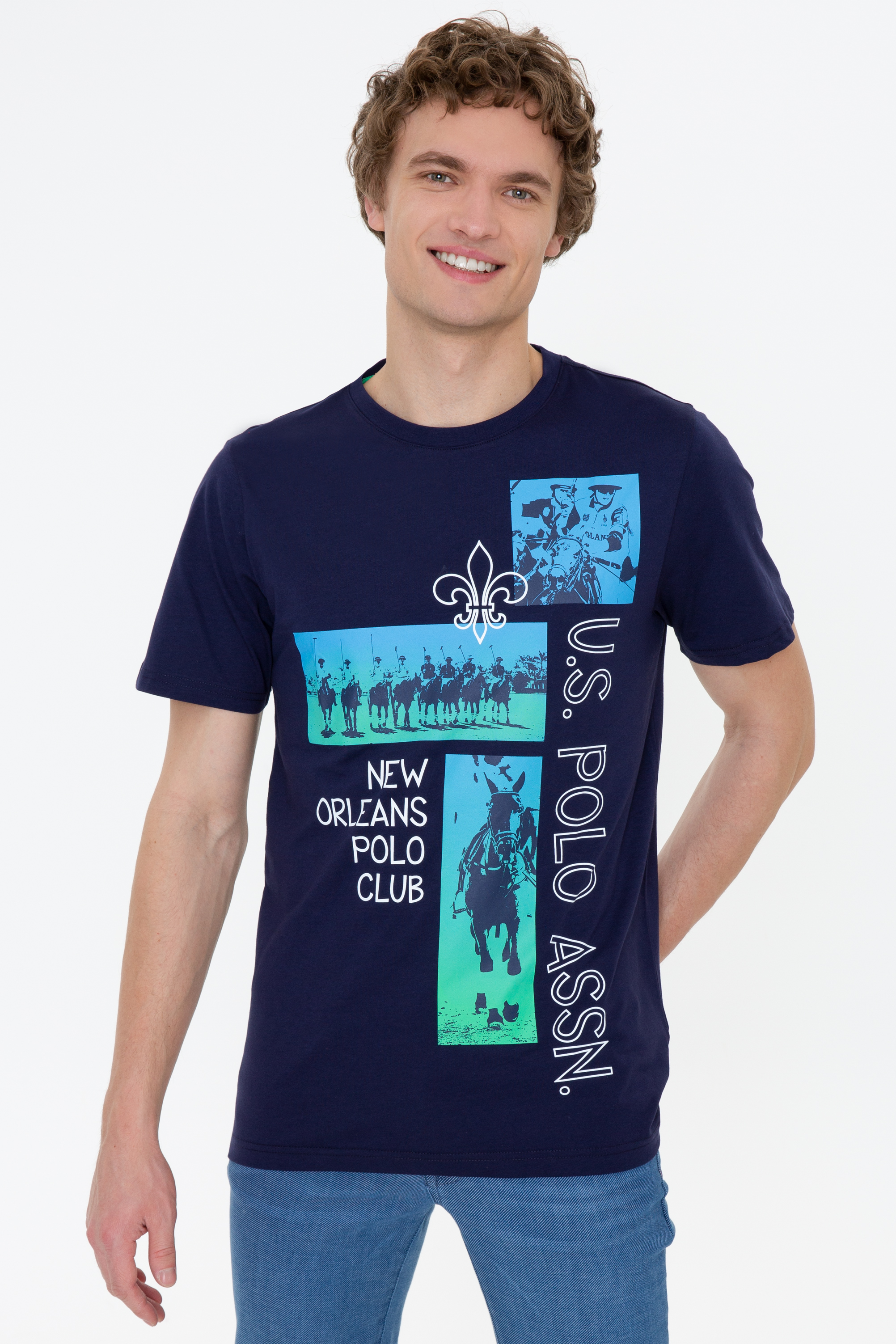 

Футболка мужская U.S. POLO Assn. G081GL0110HISS синяя XS, G081GL0110HISS