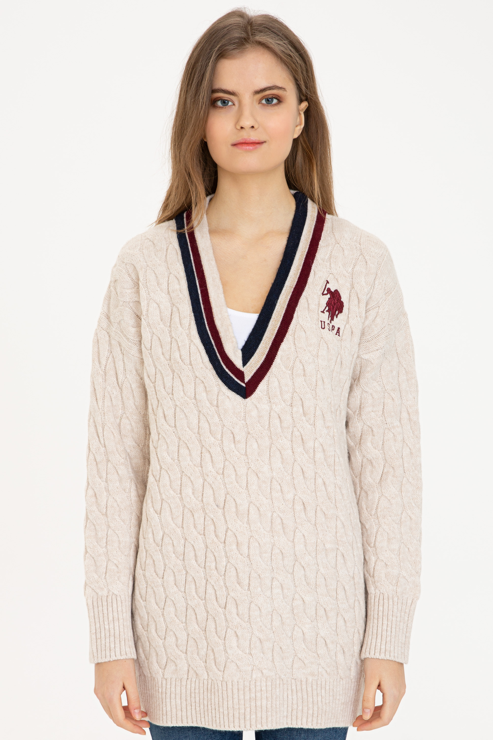 

Пуловер женский U.S. POLO Assn. G082SZ0TK0SEVKA бежевый L, G082SZ0TK0SEVKA