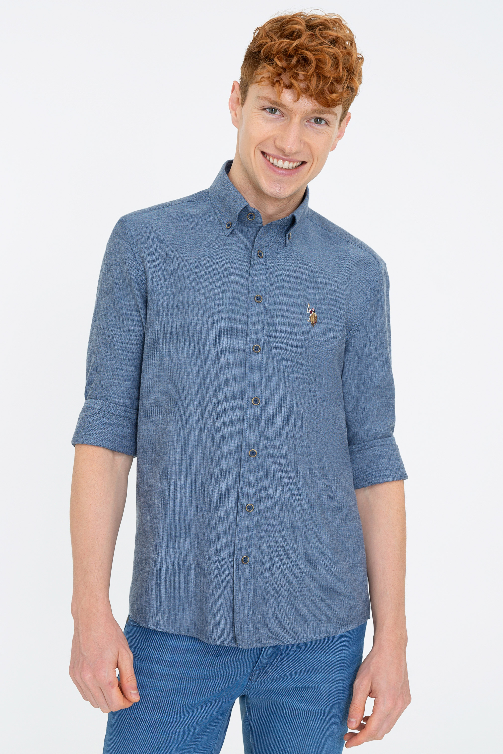 

Рубашка мужская U.S. POLO Assn. G081SZ0040R-AKIS021K синяя L, G081SZ0040R-AKIS021K