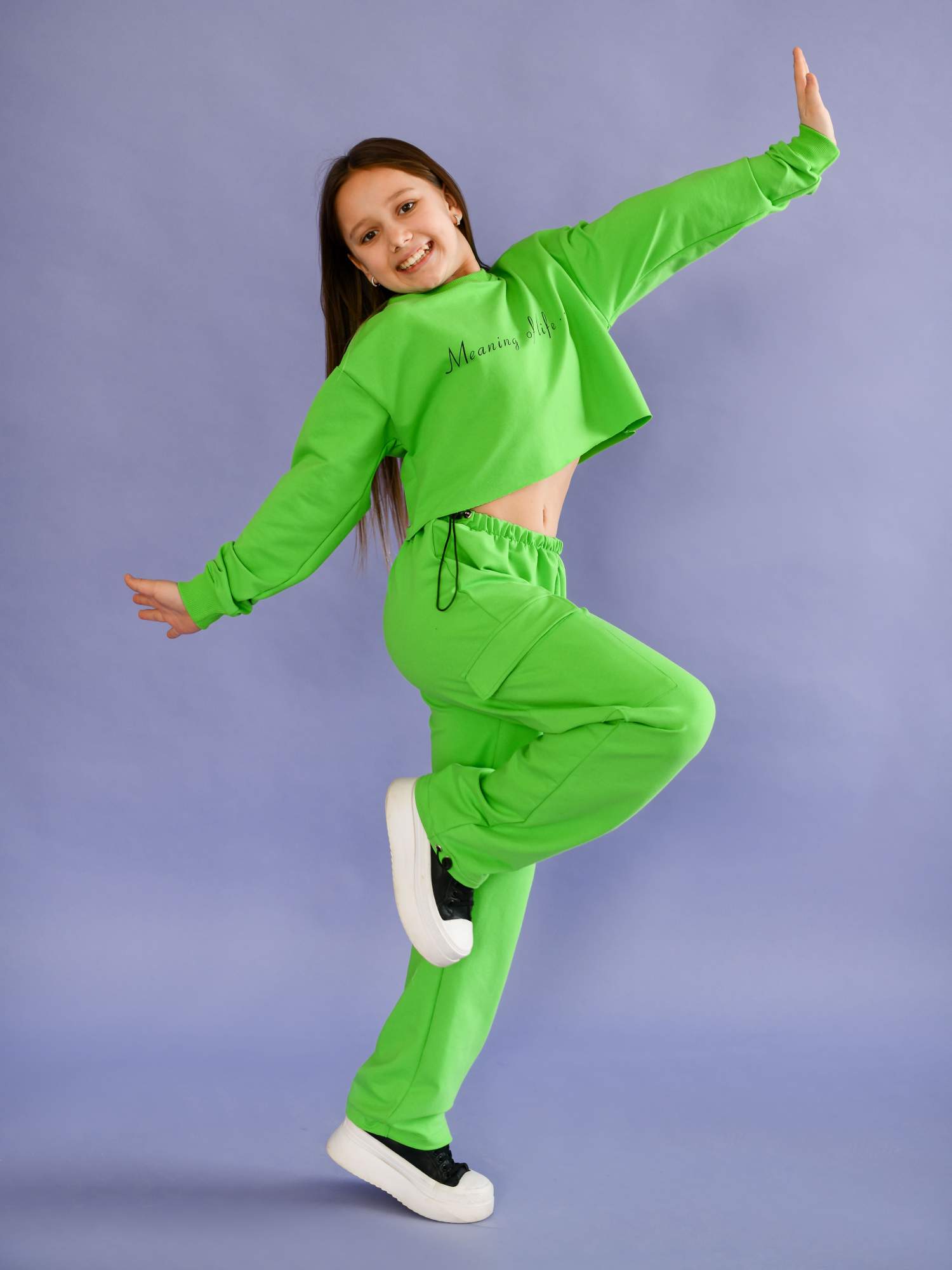 

Костюм повседневный детский LikeRostik Krop-top, зеленый, 134, Krop-top