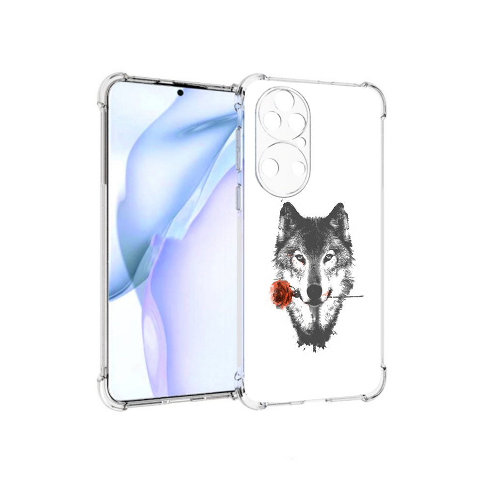 

Чехол MyPads Tocco для Huawei P50 волк с розой, Прозрачный, Tocco