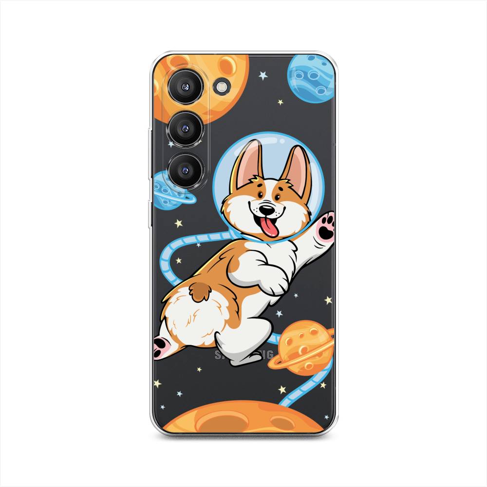 

Чехол на Samsung Galaxy S23 5G "Корги-космонавт", Голубой;бежевый;белый, 2107350-1