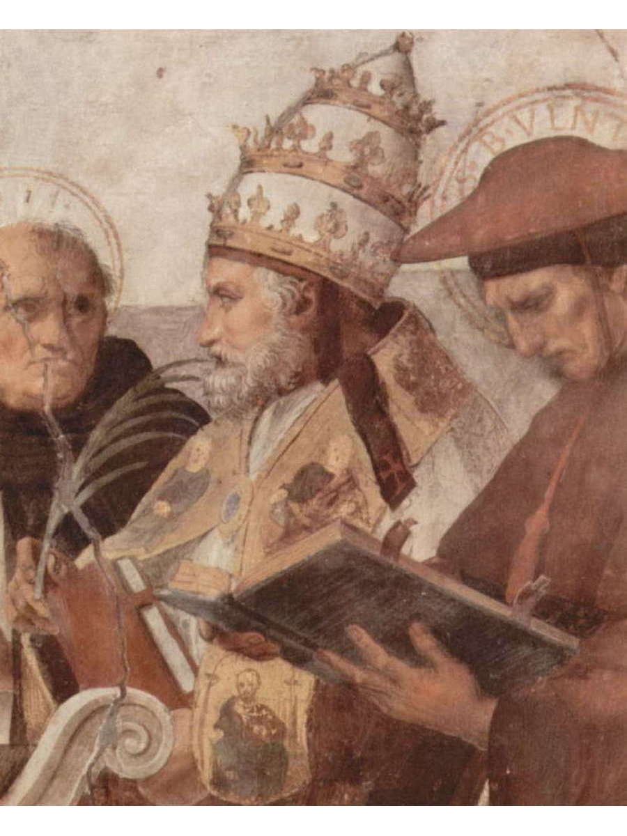 

Постер DRABS A2 Рафаэль св. Фома Аквинский папа Иннокентий III св. Бонавентура справа