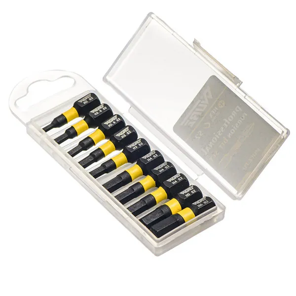 Набор торсионных намагниченных бит WURZ HEX 25мм S2 10 предметов