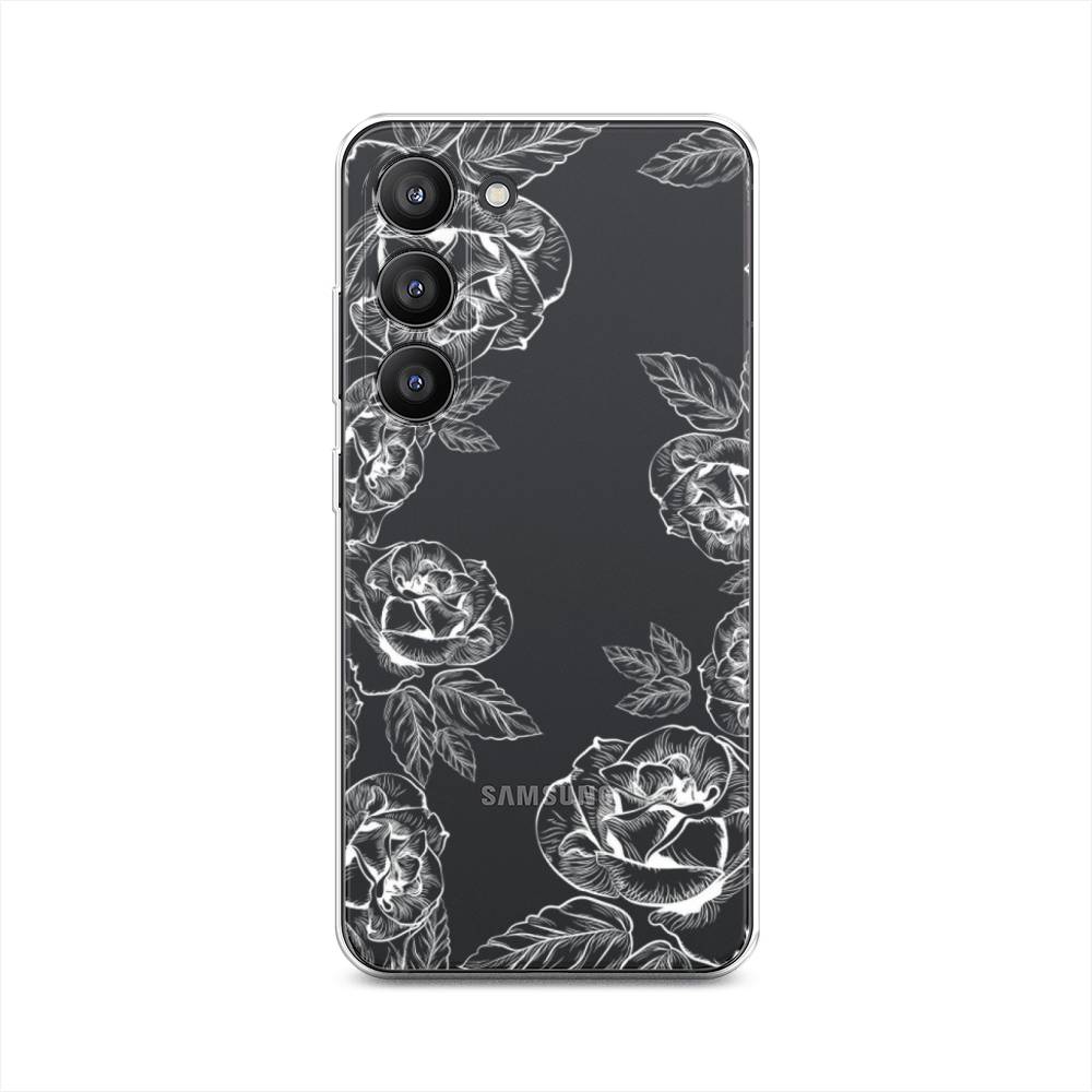 

Чехол на Samsung Galaxy S23 5G "Розы графика", Черный;серый, 2107350-2
