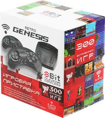 

Приставка (8bit) Retro Genesis Junior для Dendy; NES, 300 игр, Черный, Junior