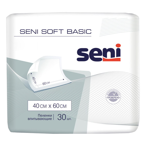 Купить Пеленки SENI Soft Basic 40 x 60 см, 30 шт.