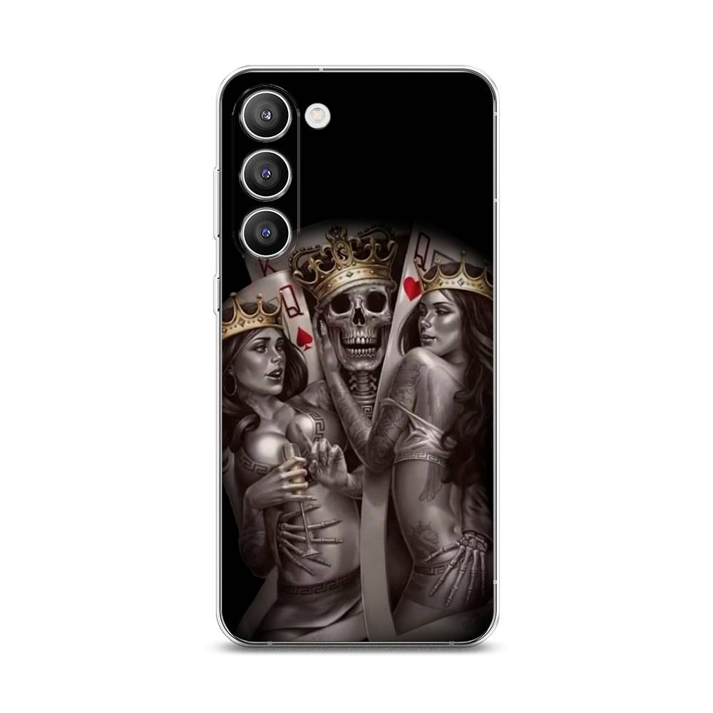 

Чехол на Samsung Galaxy S23 Plus 5G "Карты король и королевы", Серый;желтый, 2107450-6