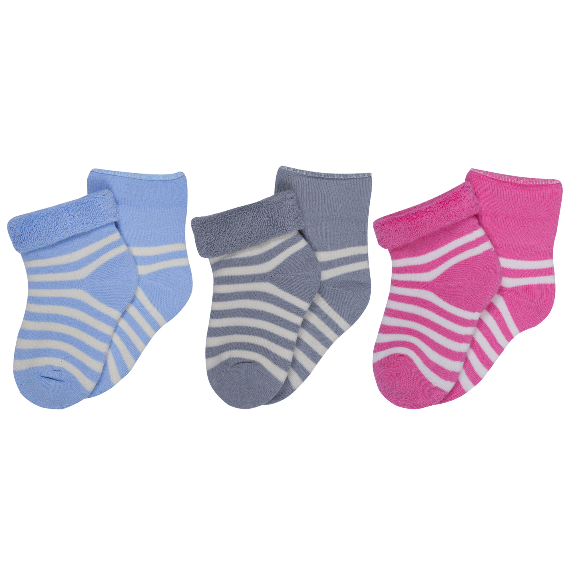 

Носки детские Rusocks 3-Д-109 цв. голубой; серый; розовый р. 10-12, 3-Д-109
