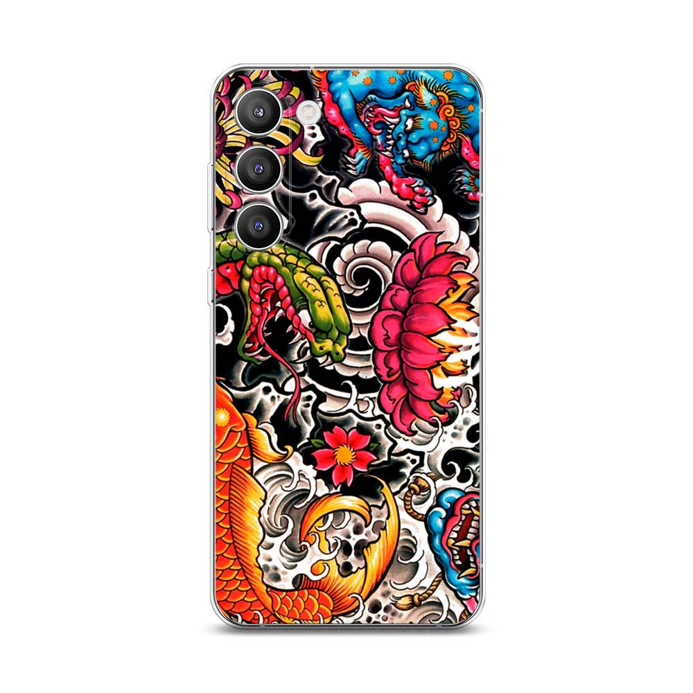 

Чехол на Samsung Galaxy S23 Plus 5G "Японское искусство", Красный;оранжевый;голубой, 2107450-4