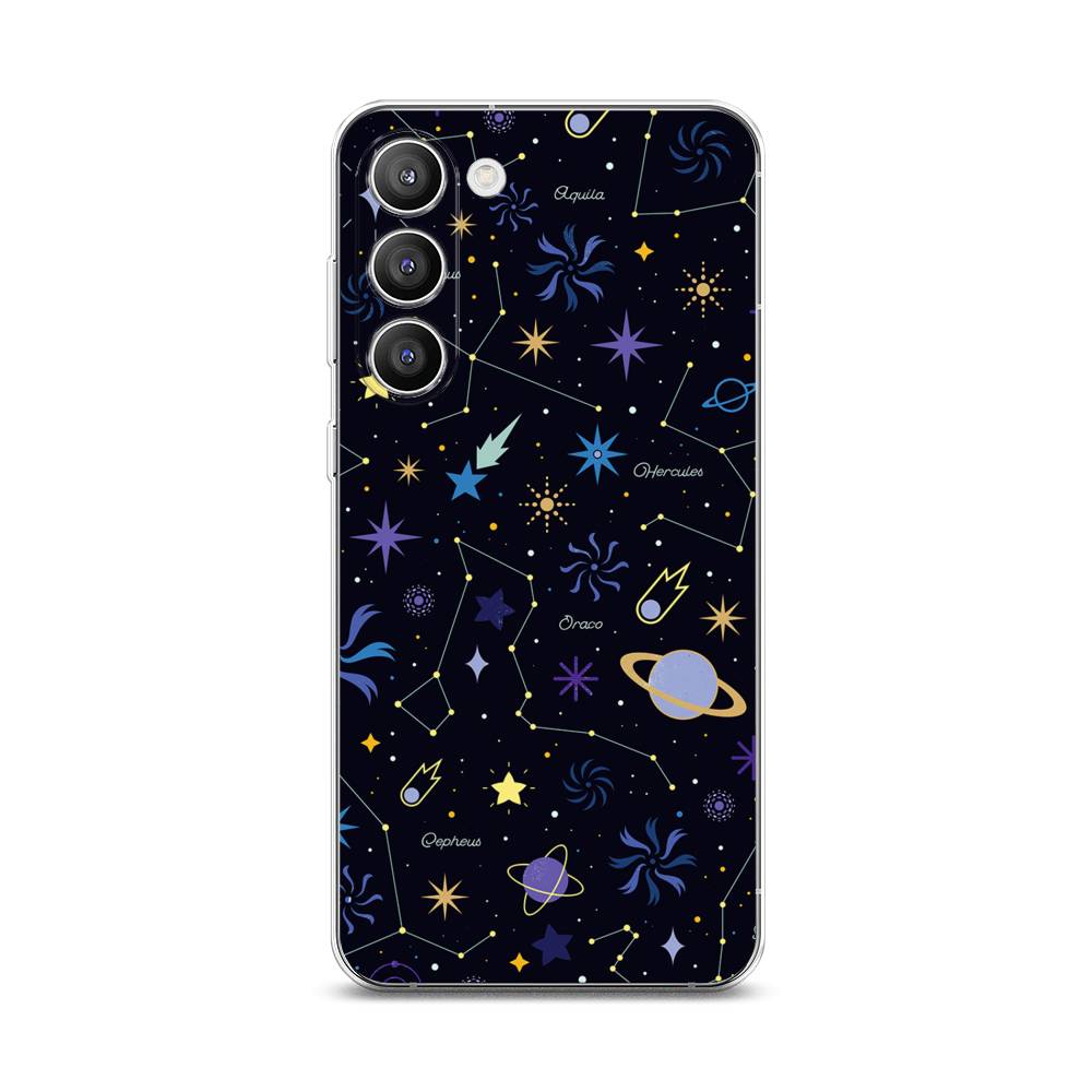 

Чехол на Samsung Galaxy S23 Plus 5G "Цветной космос", Желтый, 2107450-2