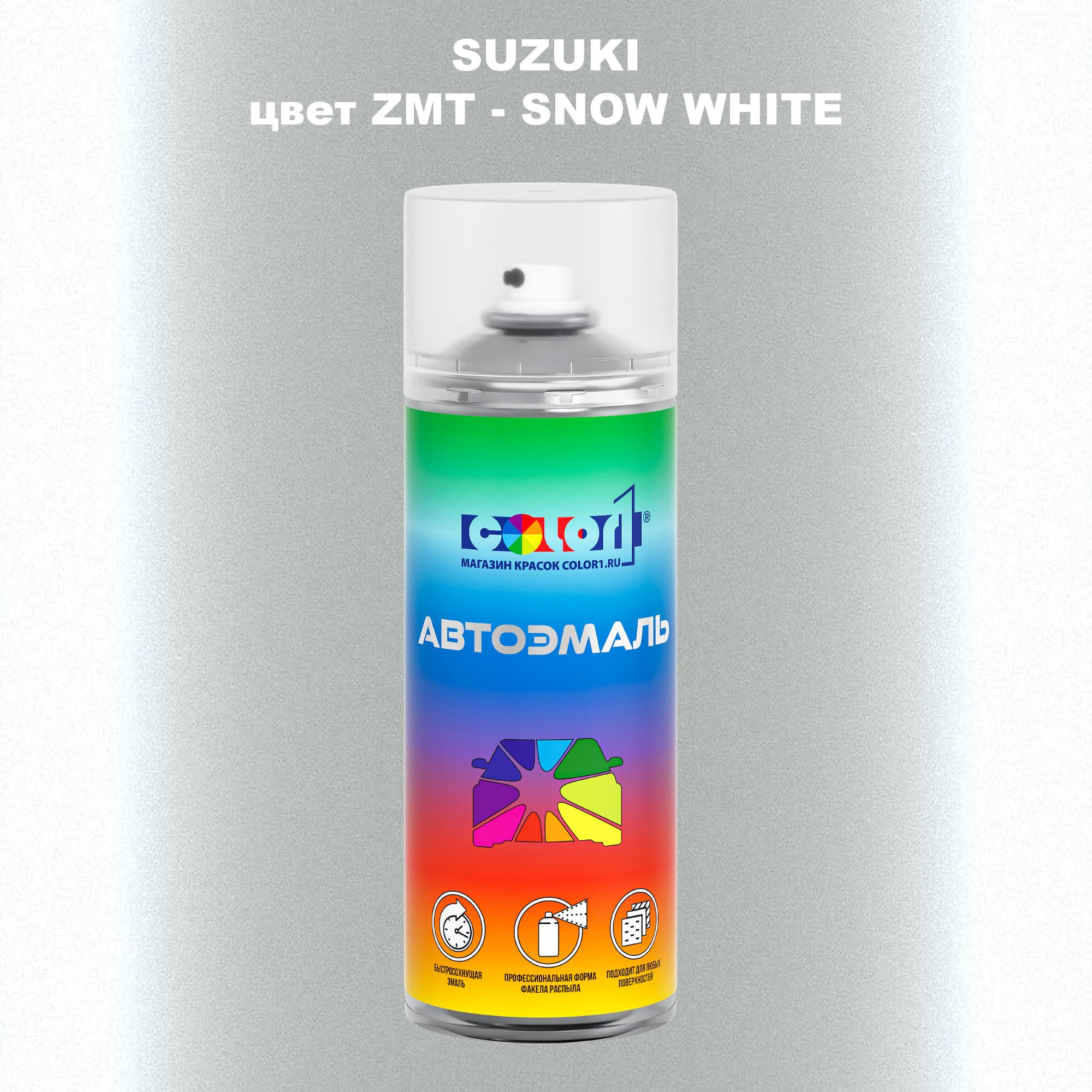 

Аэрозольная краска COLOR1 для SUZUKI, цвет ZMT - SNOW WHITE, Прозрачный