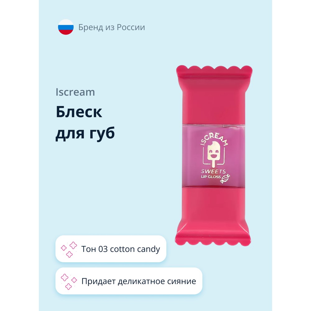 Блеск для губ ISCREAM SWEETS тон 03 cotton candy