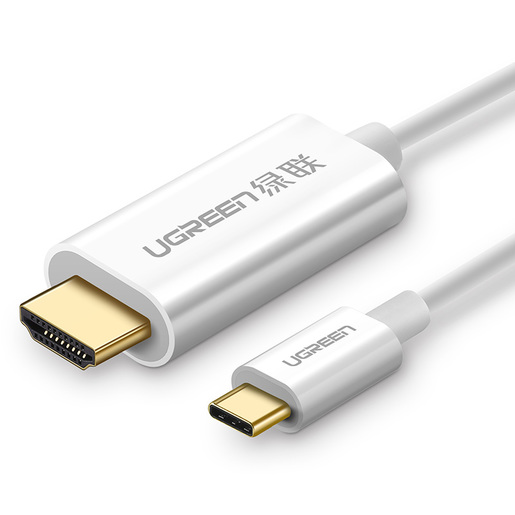 Кабель uGreen MM121 (30841) USB Type C to HDMI Cable ABS Case 1,5м белый